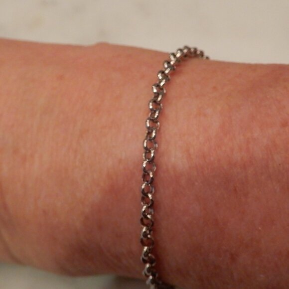 10 Karat White Gold Belcher Chain Bracelet - Picture 5 of 6